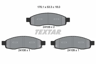 Комплект тормозных колодок, дисковый тормоз TEXTAR 2410601