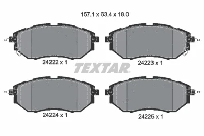 Комплект тормозных колодок, дисковый тормоз TEXTAR 2422201