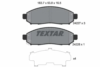 2422701 TEXTAR Комплект тормозных колодок, дисковый тормоз
