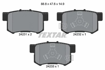 Комплект тормозных колодок, дисковый тормоз TEXTAR 2423101