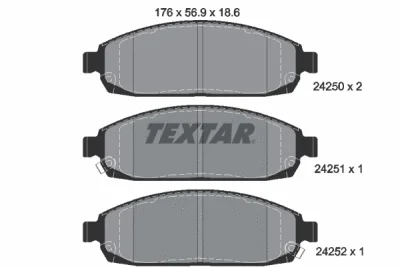 2425001 TEXTAR Комплект тормозных колодок, дисковый тормоз