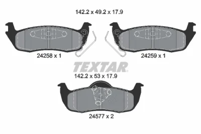 2425801 TEXTAR Комплект тормозных колодок, дисковый тормоз