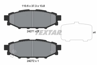 Комплект тормозных колодок, дисковый тормоз TEXTAR 2427101