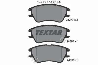 2427701 TEXTAR Комплект тормозных колодок, дисковый тормоз