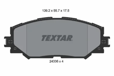 Комплект тормозных колодок, дисковый тормоз TEXTAR 2433601