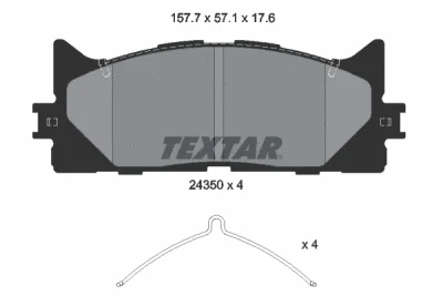 2435001 TEXTAR Комплект тормозных колодок, дисковый тормоз