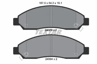 Комплект тормозных колодок, дисковый тормоз TEXTAR 2437001