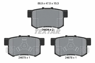 2443402 TEXTAR Комплект тормозных колодок, дисковый тормоз