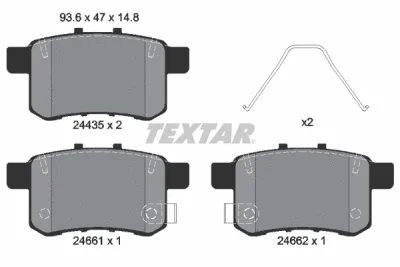 2443501 TEXTAR Комплект тормозных колодок, дисковый тормоз