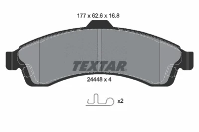 2444801 TEXTAR Комплект тормозных колодок, дисковый тормоз