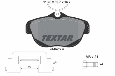 2446201 TEXTAR Комплект тормозных колодок, дисковый тормоз