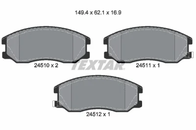 Комплект тормозных колодок, дисковый тормоз TEXTAR 2451001