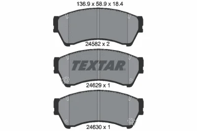 2458202 TEXTAR Комплект тормозных колодок, дисковый тормоз
