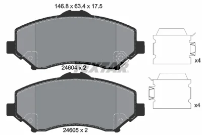 2460402 TEXTAR Комплект тормозных колодок, дисковый тормоз