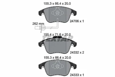2470601 TEXTAR Комплект тормозных колодок, дисковый тормоз