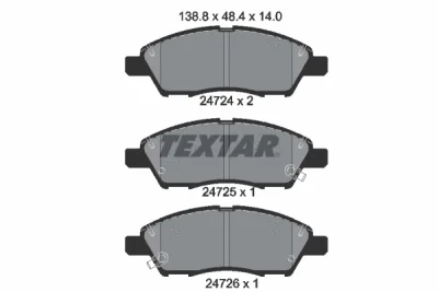2472401 TEXTAR Комплект тормозных колодок, дисковый тормоз