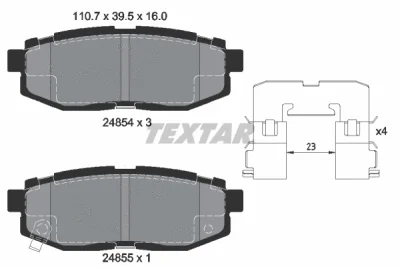 Комплект тормозных колодок, дисковый тормоз TEXTAR 2485401