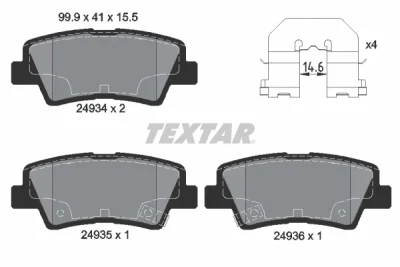 2493401 TEXTAR Комплект тормозных колодок, дисковый тормоз