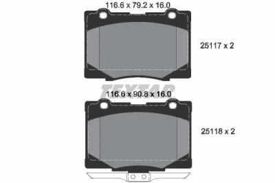 Комплект тормозных колодок, дисковый тормоз TEXTAR 2511701