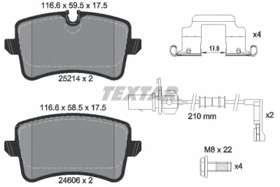 2521402 TEXTAR Комплект тормозных колодок, дисковый тормоз