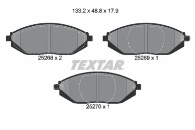 2526801 TEXTAR Комплект тормозных колодок, дисковый тормоз