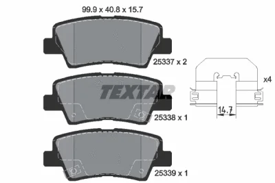 2533703 TEXTAR Комплект тормозных колодок, дисковый тормоз