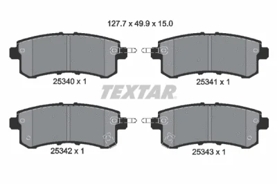 2534001 TEXTAR Комплект тормозных колодок, дисковый тормоз