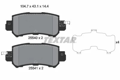 2554001 TEXTAR Комплект тормозных колодок, дисковый тормоз