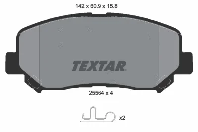 Комплект тормозных колодок, дисковый тормоз TEXTAR 2556401