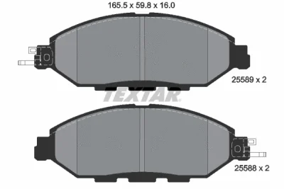 Комплект тормозных колодок, дисковый тормоз TEXTAR 2558903