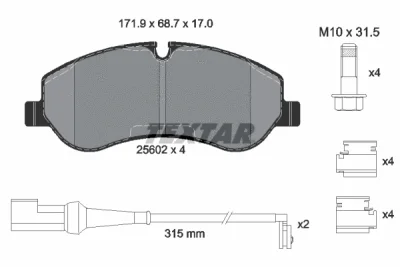 2560201 TEXTAR Комплект тормозных колодок, дисковый тормоз