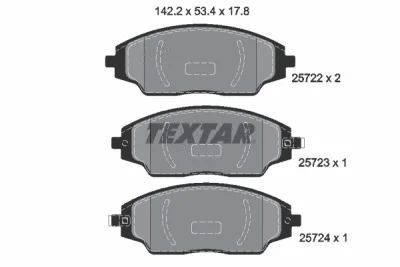 Комплект тормозных колодок, дисковый тормоз TEXTAR 2572201