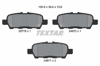 2577801 TEXTAR Комплект тормозных колодок, дисковый тормоз