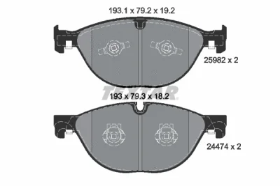 Комплект тормозных колодок, дисковый тормоз TEXTAR 2598201