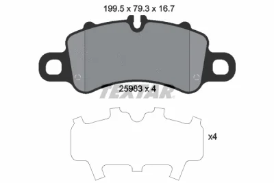 Комплект тормозных колодок, дисковый тормоз TEXTAR 2598301