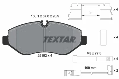 2919202 TEXTAR Комплект тормозных колодок, дисковый тормоз