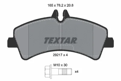 2921702 TEXTAR Комплект тормозных колодок, дисковый тормоз