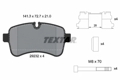 2923201 TEXTAR Комплект тормозных колодок, дисковый тормоз