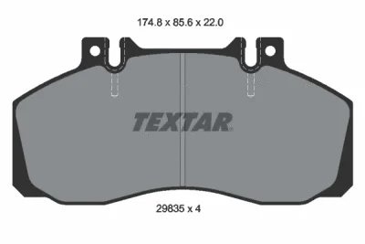 2983506 TEXTAR Комплект тормозных колодок, дисковый тормоз