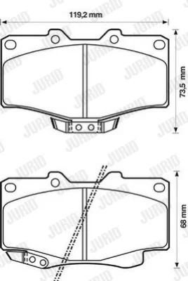 Комплект тормозных колодок, дисковый тормоз JURID 572140J