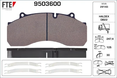 9503600 FTE Комплект тормозных колодок, дисковый тормоз