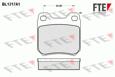 Комплект тормозных колодок, дисковый тормоз FTE BL1217A1