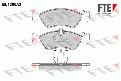 BL1260A2 FTE Комплект тормозных колодок, дисковый тормоз