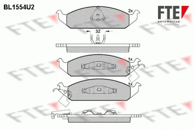 BL1554U2 FTE Комплект тормозных колодок, дисковый тормоз