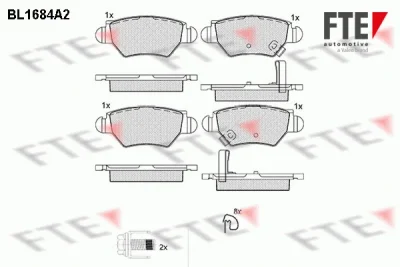 Комплект тормозных колодок, дисковый тормоз FTE BL1684A2