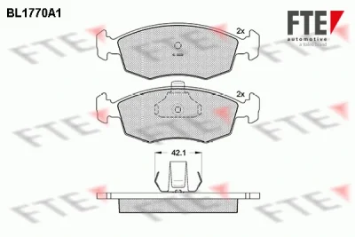 BL1770A1 FTE Комплект тормозных колодок, дисковый тормоз