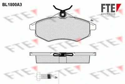 Комплект тормозных колодок, дисковый тормоз FTE BL1800A3