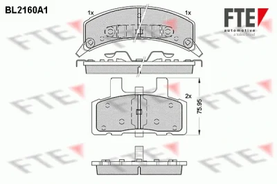 BL2160A1 FTE Комплект тормозных колодок, дисковый тормоз