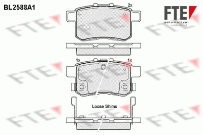 BL2588A1 FTE Комплект тормозных колодок, дисковый тормоз