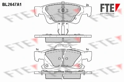 BL2647A1 FTE Комплект тормозных колодок, дисковый тормоз
